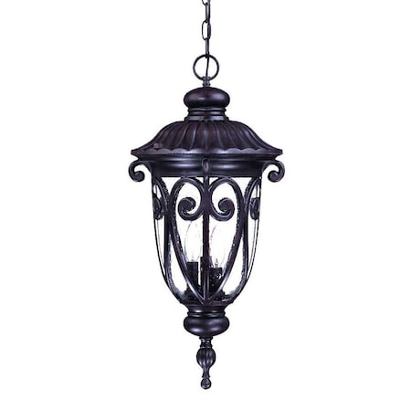 Estallar 24.5 x 11.25 x 11.25 in. Naples 3-Light Marbelized Mahogany Hanging Light ES3089142